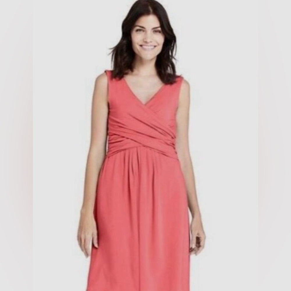 Lands End faux wrap top dress